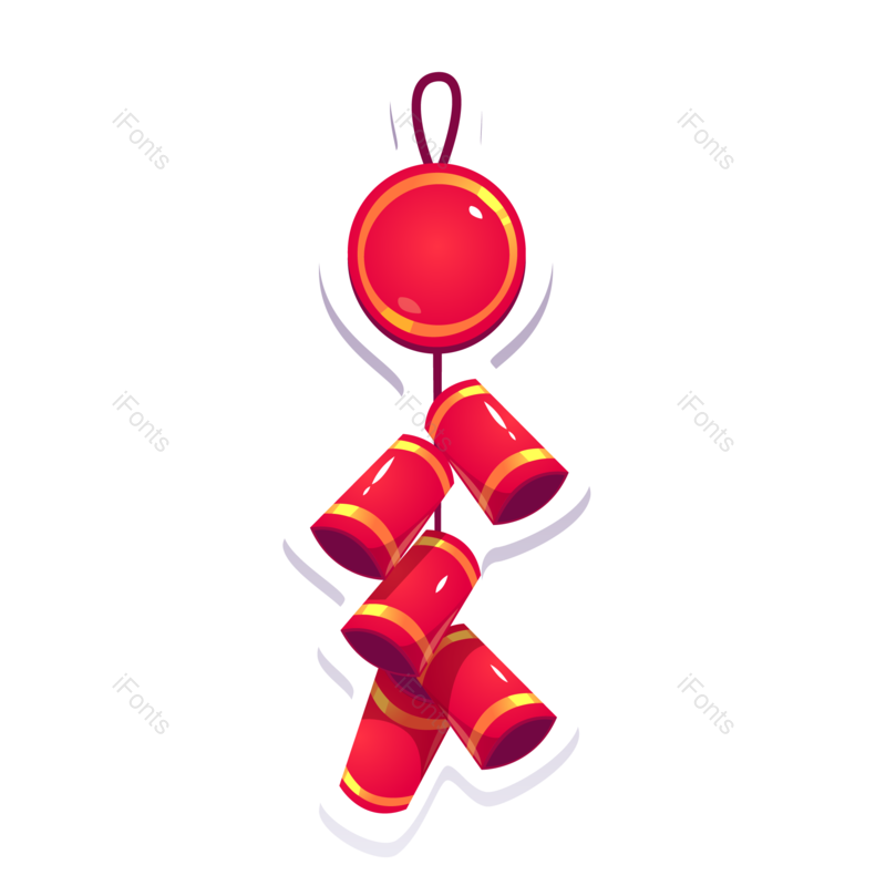 装饰图片,中国风元素,春节PNG,鞭炮免抠素材